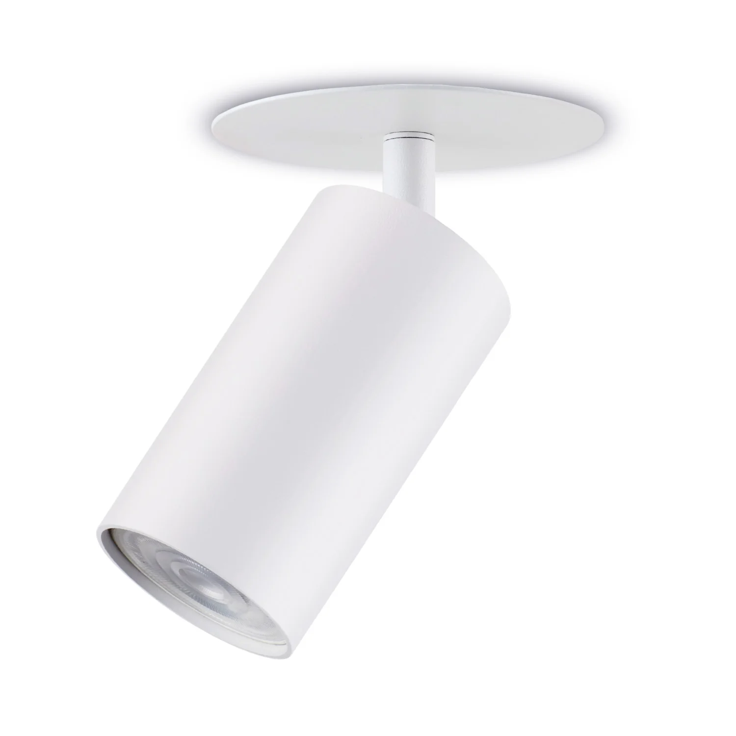 Maclean flush mount / tube luminaire, spot, round, aluminum, GU10, 55x130mm, white, MCE364 W + LED bulb GU10 7W Maclean Energy MCE437 NW neutral white 4000K, 220-240V~, 50/60Hz, 490 lm